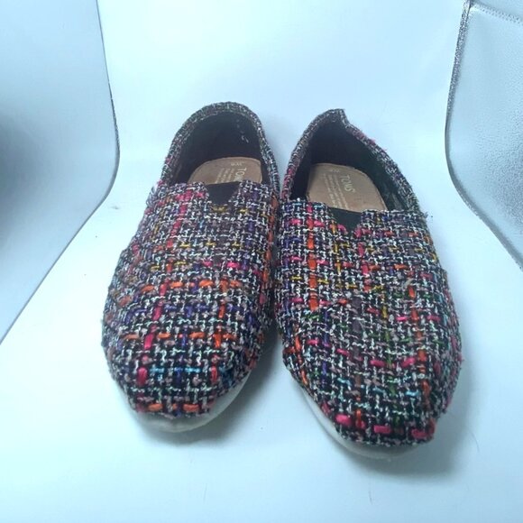 Toms Womens Multicolor Tweed Slip-On Shoes Size 6 Casual Loafers - Picture 2 of 4